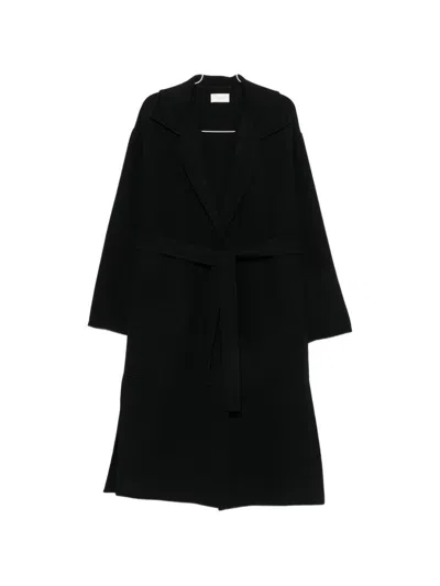 The Row Ciara Wool Long Coat In Black