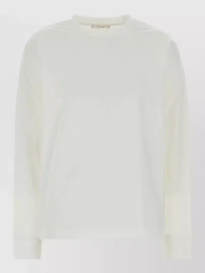 The Row Ciles Cotton Oversize Long Sleeve T Shirt In White