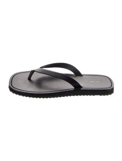 Pre-owned The Row City Flip Flop Leather In Gray
