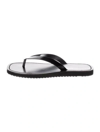Pre-owned The Row City Leather Flip Flops In Black