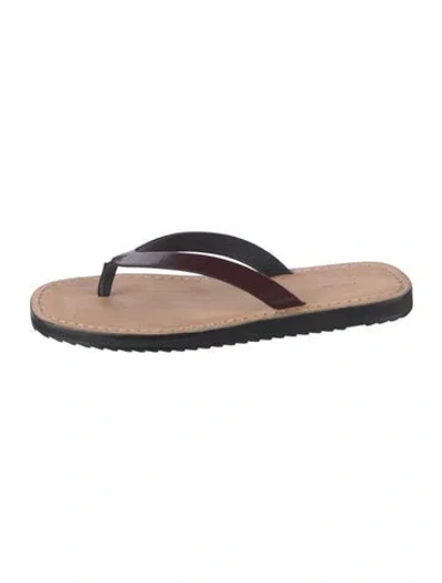 Pre-owned The Row City Leather Flip Flops In Neutrals