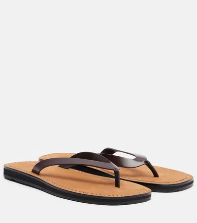 The Row City Leather Thong Sandals In Multi