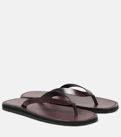 THE ROW CITY LEATHER THONG SANDALS