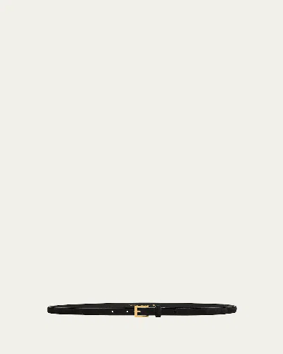 The Row City Suede Skinny Belt In Black