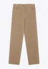 The Row Clair Corduroy Straight-leg Pants In Brown