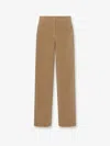 The Row Textured Wool Blend Trousers Featuring Pockets In Brown