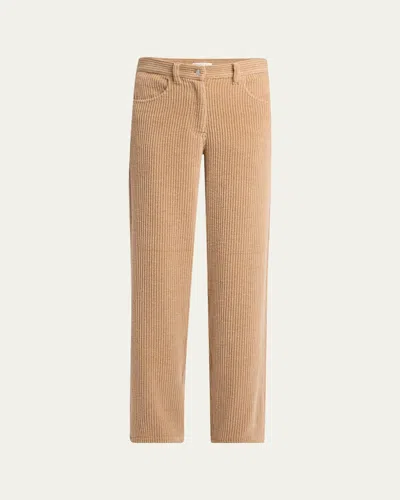 The Row Textured Wool Blend Trousers Featuring Pockets In Brown
