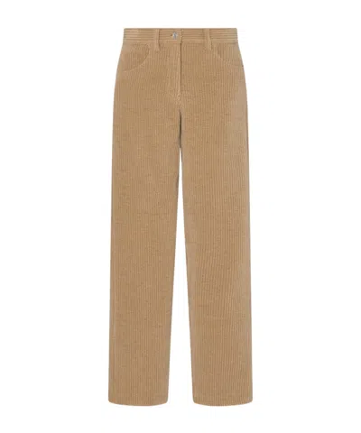 The Row Textured Wool Blend Trousers Featuring Pockets In Brown