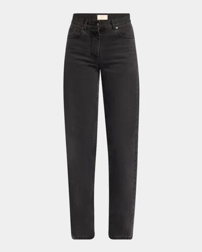 The Row Clair Straight-leg Jeans In Black