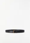 The Row Classic Calf Leather Belt In Black Shg