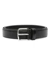 The Row Black Buckled Leather Belt In Black