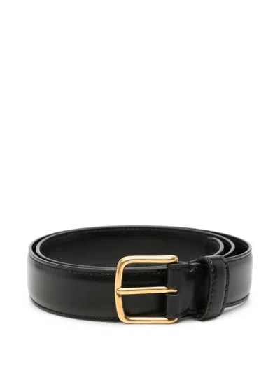 The Row Classic Leather Belt In Black