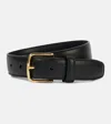 The Row Solid Color Leather Classic Belt With Golden-effect Buckle 3 In Black
