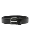 The Row Black Buckled Leather Belt In Black