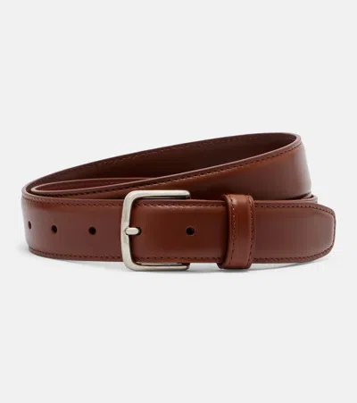 The Row Classic Leather Belt In Brown