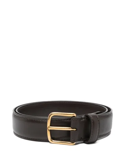 The Row Classic Leather Belt In Black
