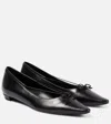 The Row Leather Flats In Black