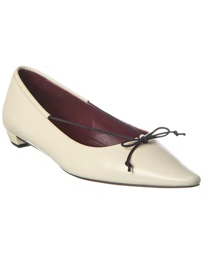 THE ROW CLAUDETTE BOW LEATHER FLAT