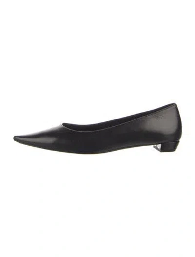 Pre-owned The Row Claudette Leather Ballet Flats In Black