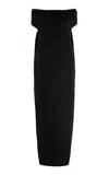 The Row Claudine Off-the-shoulder Knit-cashmere Maxi Dress In Grey
