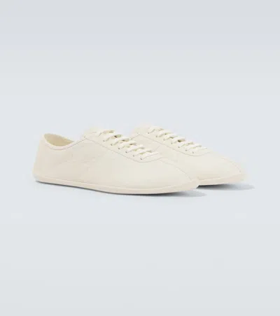The Row Clement Leather Sneakers In White
