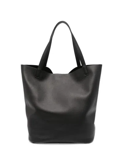 The Row Clement Leather Tote Bag In Black