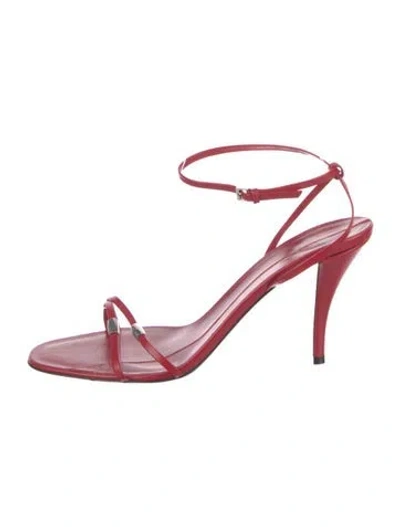 Pre-owned The Row Cleo Bijoux Leather Sandals In Red