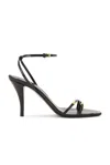 The Row Cleo Bijoux Strappy Leather Sandals In Black & Gold