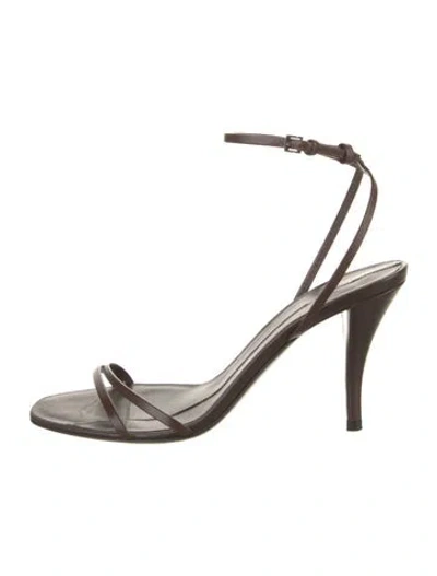 Pre-owned The Row Cleo Leather Sandals In Brown
