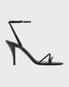 The Row Cleo Leather Stiletto Sandals In Black