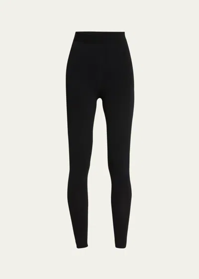 The Row Clizia Zip-hem Leggings In Black