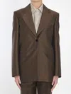 The Row Vermont Single-breasted Structured Jacket With Back Vent In Brown