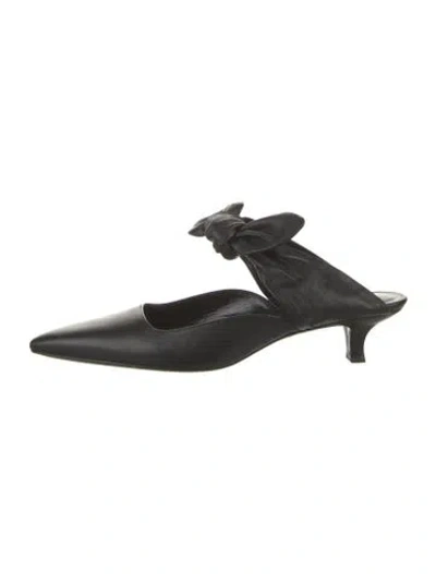 Pre-owned The Row Coco Leather Mules In Black
