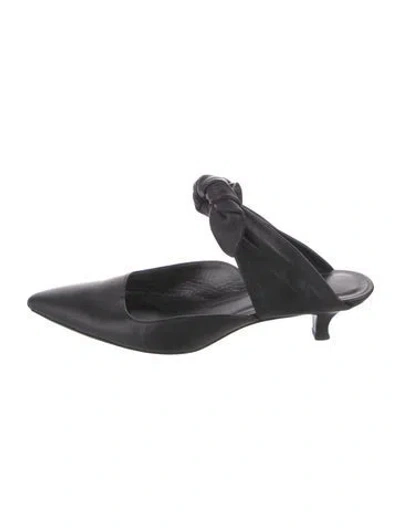 Pre-owned The Row Coco Leather Mules In Black