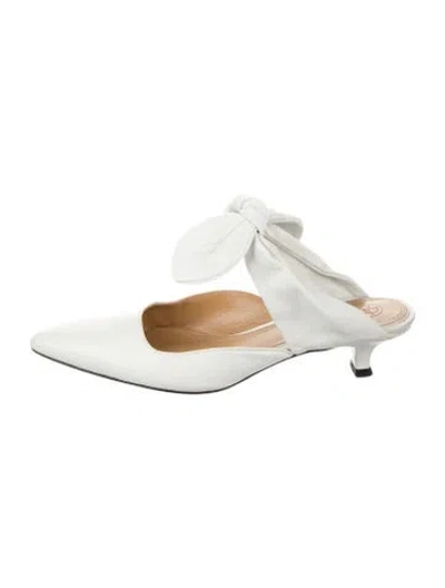 Pre-owned The Row Coco Leather Mules In White