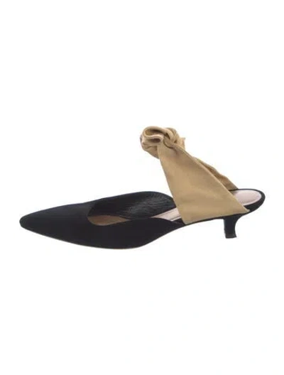 Pre-owned The Row Coco Mules & Clogs Suede Mules In Black