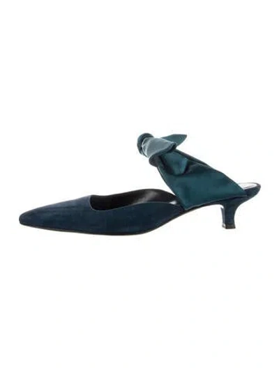Pre-owned The Row Coco Mules In Blue