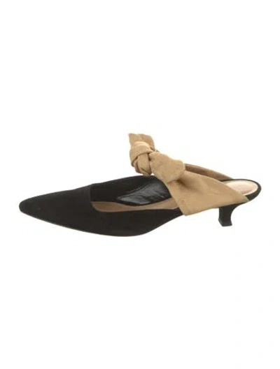 Pre-owned The Row Coco Suede Mules In Black