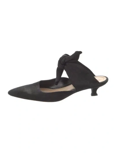 Pre-owned The Row Coco Suede Mules In Black
