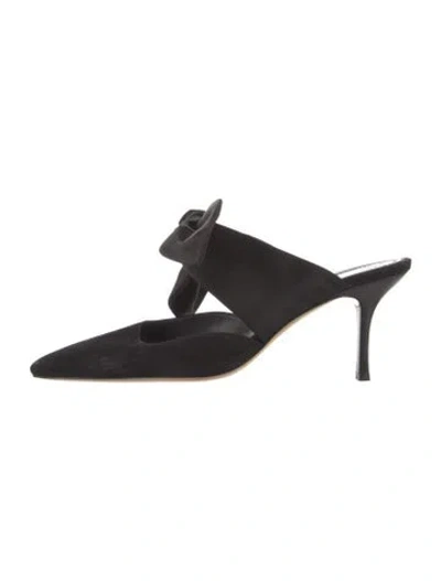 Pre-owned The Row Coco Suede Mules In Black