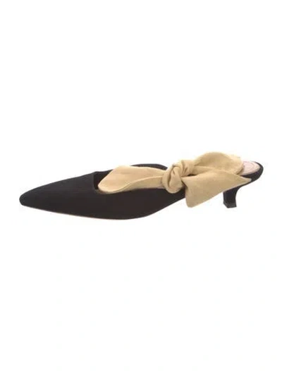 Pre-owned The Row Coco Suede Mules In Black