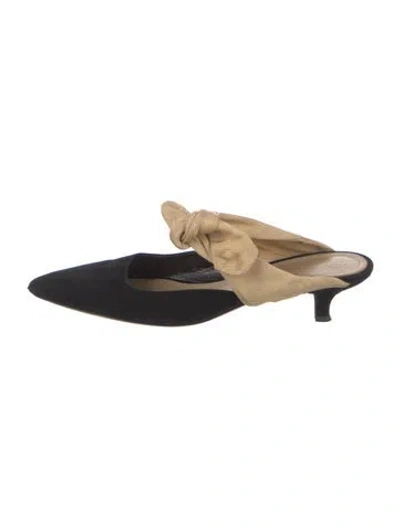 Pre-owned The Row Coco Suede Mules In Black