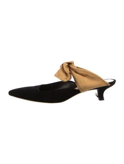 Pre-owned The Row Coco Suede Mules In Black