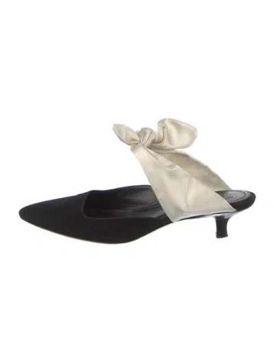 Pre-owned The Row Coco Suede Mules In Black