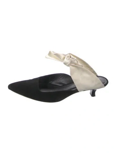Pre-owned The Row Coco Suede Mules In Black
