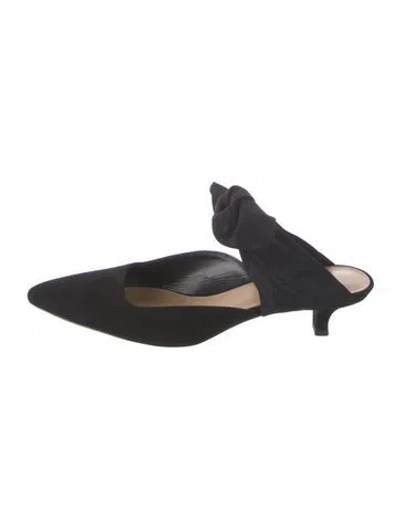 Pre-owned The Row Coco Suede Mules In Black