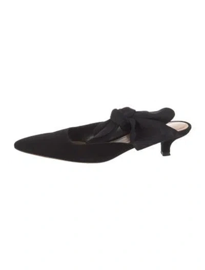 Pre-owned The Row Coco Suede Mules In Black