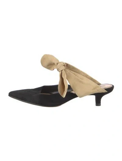 Pre-owned The Row Coco Suede Mules In Black