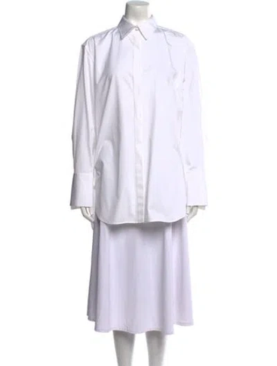 Pre-owned The Row Cody Long Sleeve Tunic In White