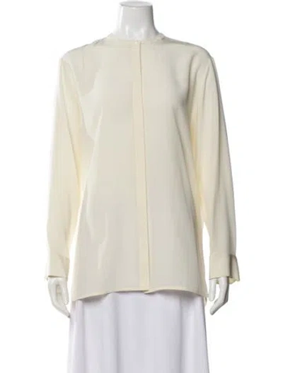 Pre-owned The Row Cola Silk Blouse In Neutral